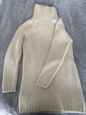Malo Cream Turtleneck Sweater Dress
